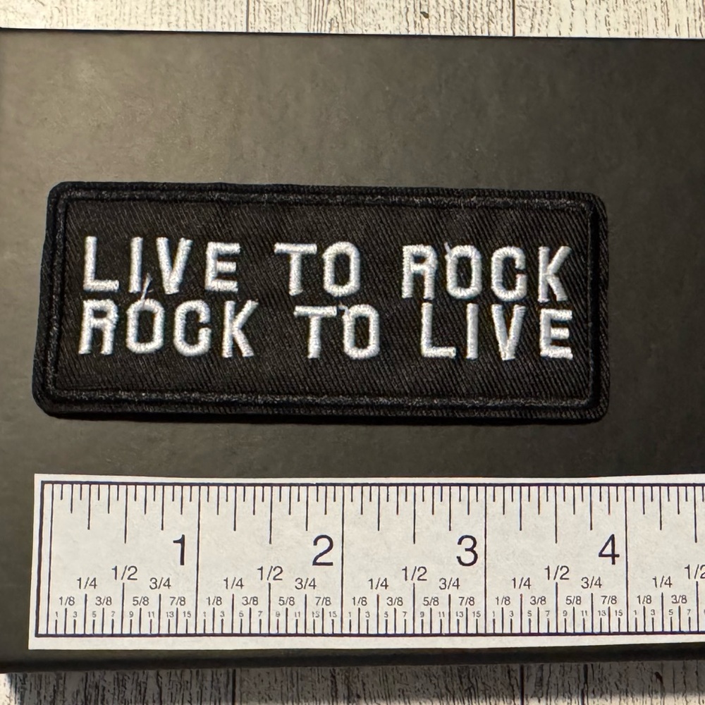 'Live to Rock Rock to Live' Iron on / Sew on Patch